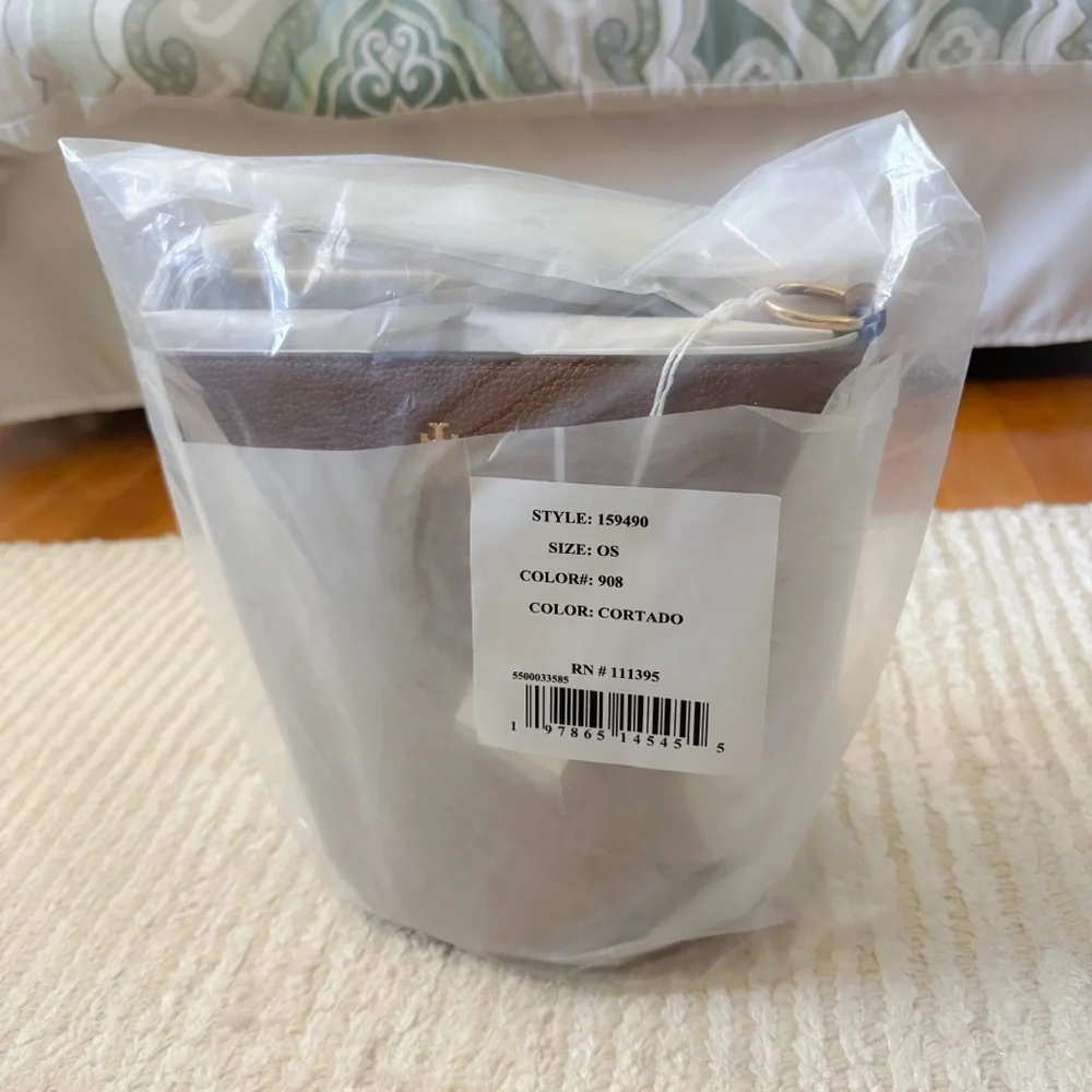 NWT Tory Burch Cortado Brown Leather Bucket Bag